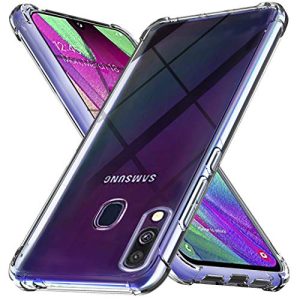 Ferilinso Cover per Samsung Galaxy A40 Cover, [Rinforzare la Versione con Quattro Angoli] [Protezione per la Fotocamera] Custodia Protettiva in Silicone Morbido Antiurto in Gomma TPU (Trasparente)