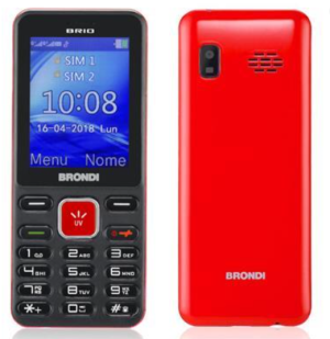 CELLULARE BRONDI BRIO BLACK / RED ITALIA