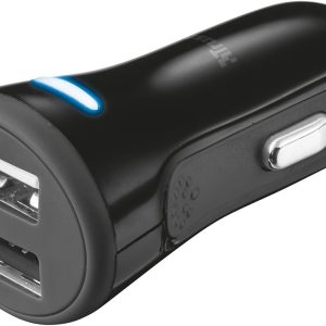 Caricabatteria Da Auto Trust Fast Charging Usb-A+A 3.0 30w Black 23562