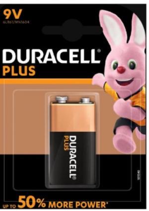 BATTERIA 9V ALCALINA DURACELL PLUS MN1604