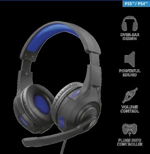 CUFFIE + MICROFONO 3.5MM GAMING TRUST GXT307B RAVU 23250 BLU