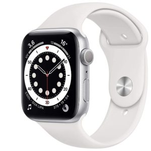 SMARTWATCH APPLE WATCH SERIES 6 44MM GPS ALLUMINIO SILVER CON CINTURINO SPORT BIANCO M00D3TY/A