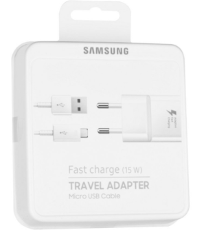 CARICABATTERIA DA RETE 2A SAMSUNG FAST CHARGING EP-TA20EWEUGWW CON CAVO MICROUSB DU4AWE WHITE