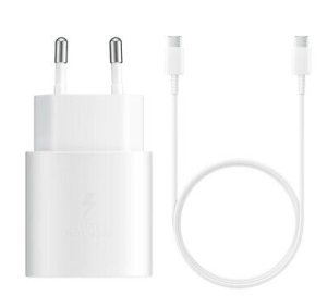 CARICABATTERIA DA RETE SAMSUNG SUPER FAST CHARGING 25W USB-C EP-TA800EWE + CAVO DG977BWE WHITE BULK