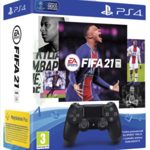 GAMEPAD PS4 SONY WIRELESS DUAL SHOCK V2 BLACK 9870050 + PS4 GIOCO FIFA 21