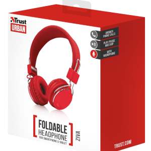 CUFFIE + MICROFONO 3.5MM TRUST ZIVA RED 21822