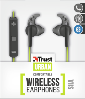 AURICOLARE BLUETOOTH TRUST SILA BT GREY-LIME 21770