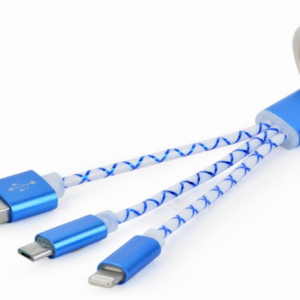 CAVO RICARICA COMBINATO USB TECHMADE CCUSB2-AM8PMB01M BLUE