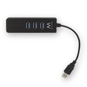 HUB 3.0 TYPE-A 3 PORTE USB 3.0 CON PORTA LAN GIGABIT EWENT EW1140