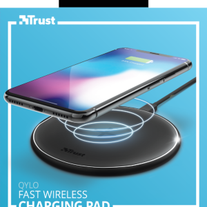CARICABATTERIA WIRELESS FAST CHARGER PAD TRUST QYLO 23599
