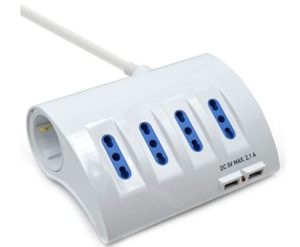 Multipresa Da Scrivania 4 Prese Ita - 2 Ita/Schuko - 2 Usb Ewent Ew3934 Bianca