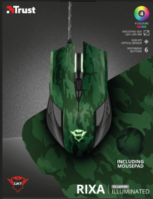 MOUSE + TAPPETINO GAMING TRUST GXT781 RIXA 23611 CAMO