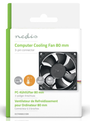 VENTOLA CASE 8CM 3 PIN NEDIS DCFAN8025BK