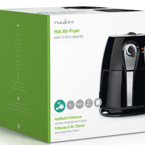 FRIGGITRICE AD ARIA CALDA 3 LT NEDIS CON TIMER E TERMOSTATO 1400W KAAF110EBK