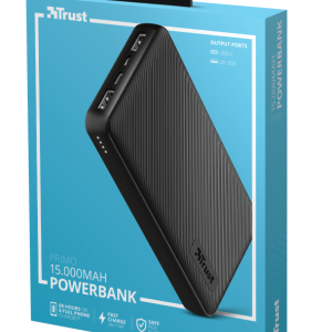 POWER BANK PER SMARTPHONE E TABLET TRUST 15000MAH PRIMO 23594 BLACK