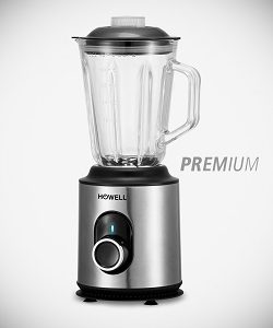 FRULLATORE CON BICCHIERE IN VETRO HOWELL PREMIUM IN ACCIAIO 600W HO.FM6020PM