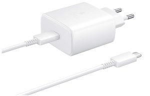 CARICABATTERIA DA RETE SAMSUNG SUPER FAST CHARGING 45W USB-C EP-TA845XWEGWW + CAVO TYPE-C WHITE