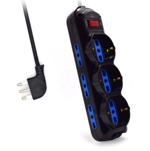 MULTIPRESA 9 PRESE CON PROTEZIONI E SPINA ITA - 6 ITA - 3 ITA+SCHUKO EWENT EW3960 NERA