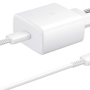 Caricabatteria Da Rete Samsung Super Fast Charging 45w Usb-C Ep-Ta845xwegww + Cavo Type-C White.