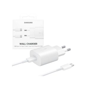 Caricabatteria Da Rete Samsung Super Fast Charging 25w Usb-C + Cavo Type-C Ep-Ta800xwegww White