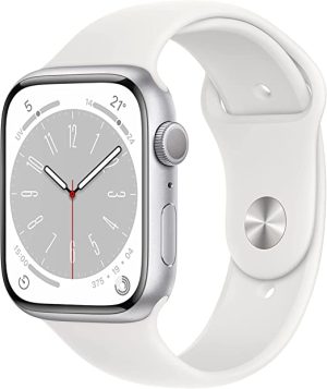 Smartwatch Apple Watch Series 8 45mm Gps Alluminio Argento Con Cinturino Sport Bianco Eu Mp6n3rb/A