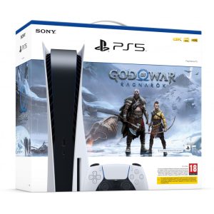 Console Ps5 Digital Edition 825gb Sony White + God Of War: Ragnarok Eu