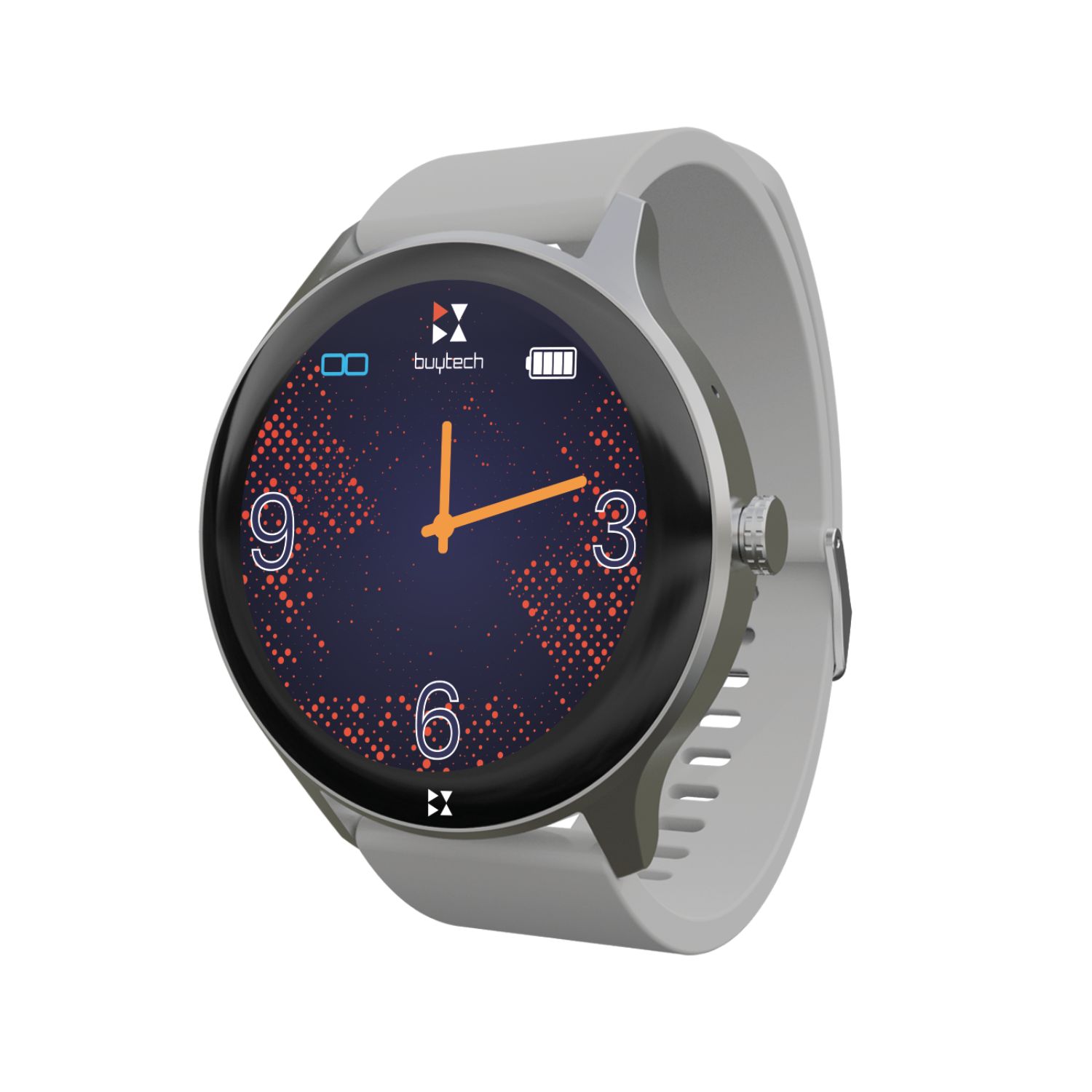 Smartwatch Buytech By-Beta-Sil Cassa Silver Con Cinturino Silicone Silver