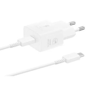 CARICABATTERIA DA RETE SAMSUNG SUPER FAST CHARGING 25W USB-C + CAVO TYPE-C EP-T2510XWEGEU WHITE