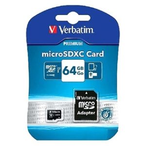 MEMORY CARD MICRO SD/TRANSFLASH 64GB VERBATIM CLASSE 10 44084