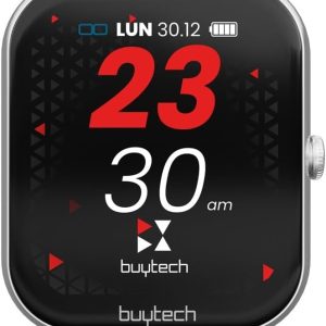 Smartwatch Buytech By-Alfa-Silbk Cassa Silver Con Cinturino Silicone Silver