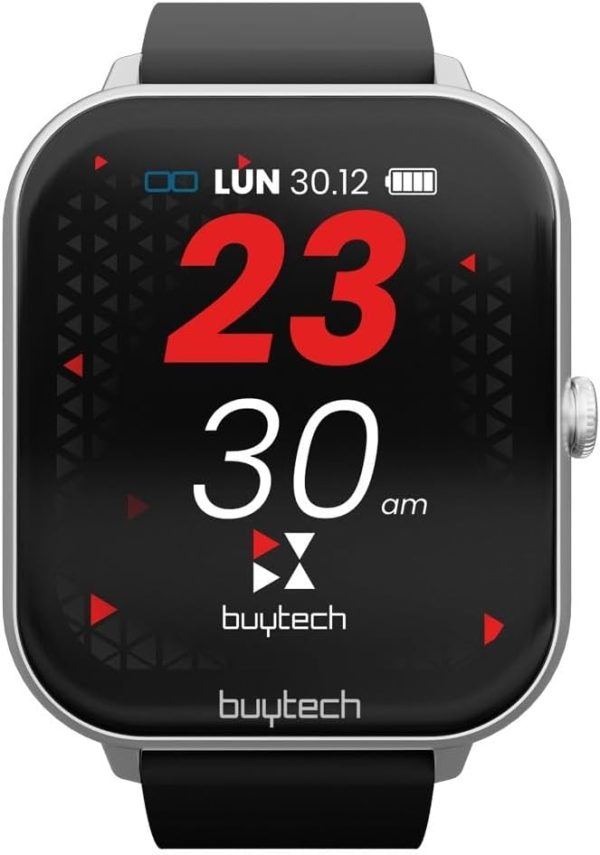Smartwatch Buytech By-Alfa-Silbk Cassa Silver Con Cinturino Silicone Silver