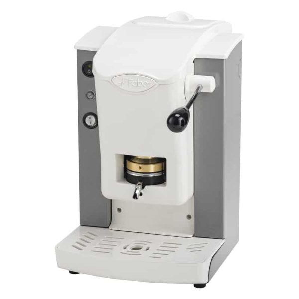 MACCHINA DA CAFFE' FABER SLOT PLAST BASIC TELAIO GRIGIO PLASTICHE BIANCO PRESSACIALDA IN OTTONE SPGRIBBASOTT