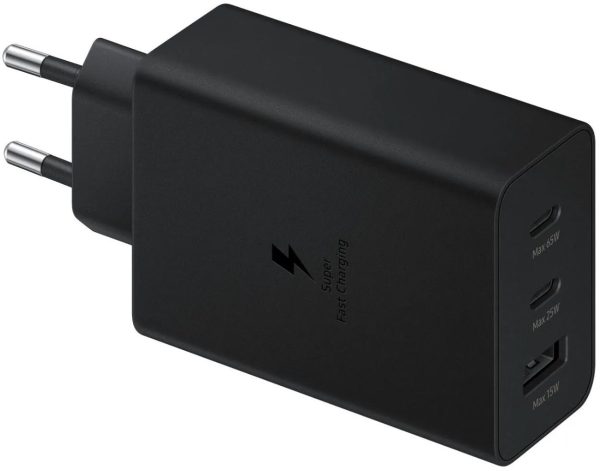 CARICABATTERIA DA RETE SAMSUNG SUPER FAST CHARGING 65W EP-T6530NBEGEU 2 PORTE USB-C/1 PORTA USB-A BLACK