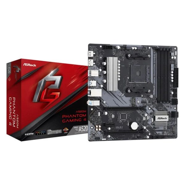 MAINBOARD AM4 ASROCK A520M PHANTOM GAMING 4 90-MXBEK0-A0UAYZ