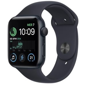 SMARTWATCH APPLE WATCH SE 2 44MM GPS ALLUMINIO MEZZANOTTE CON CINTURINO SPORT MEZZANOTTE M/L MXEK3QF/A