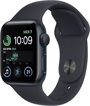 Smartwatch Apple Watch Se 2 40mm Gps Alluminio Mezzanotte Con Cinturino Sport Mezzanotte M/L Mxe93ll/A
