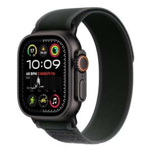 SMARTWATCH APPLE WATCH ULTRA 2 49MM GPS + 4G TITANIO CON CINTURINO NERO TRAIL LOOP MX4U3TY/A ITALIA