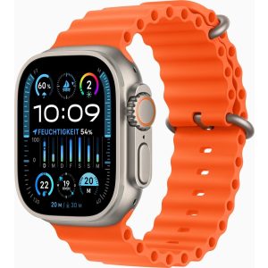 Smartwatch Apple Ultra 2022 49mm In Titanio Cinturino Compatibile Arancione Ricondizionato