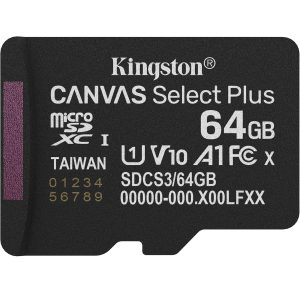 Kingston Canvas Select Plus Scheda di memoria microSD 64GB micSDXC Gen3 100R A1 Adattatore SD non incluso - SDCS3/64GBSP