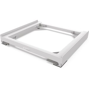 Meliconi Base Wash Evo Base Anti-Vibrazione conRuote, con Leve Freno Frontali, Portata 250 Kg, Bianco