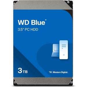 WD Blue 3TB per Desktop, Hard Disk Interno 3,5” - 5400 RPM, SATA 6 GB/s, Cache da 256 MB