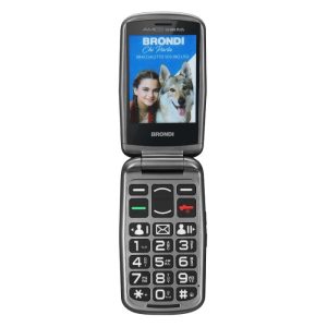 CELLULARE BRONDI AMICO SICURO PLUS BLACK METAL ITALIA
