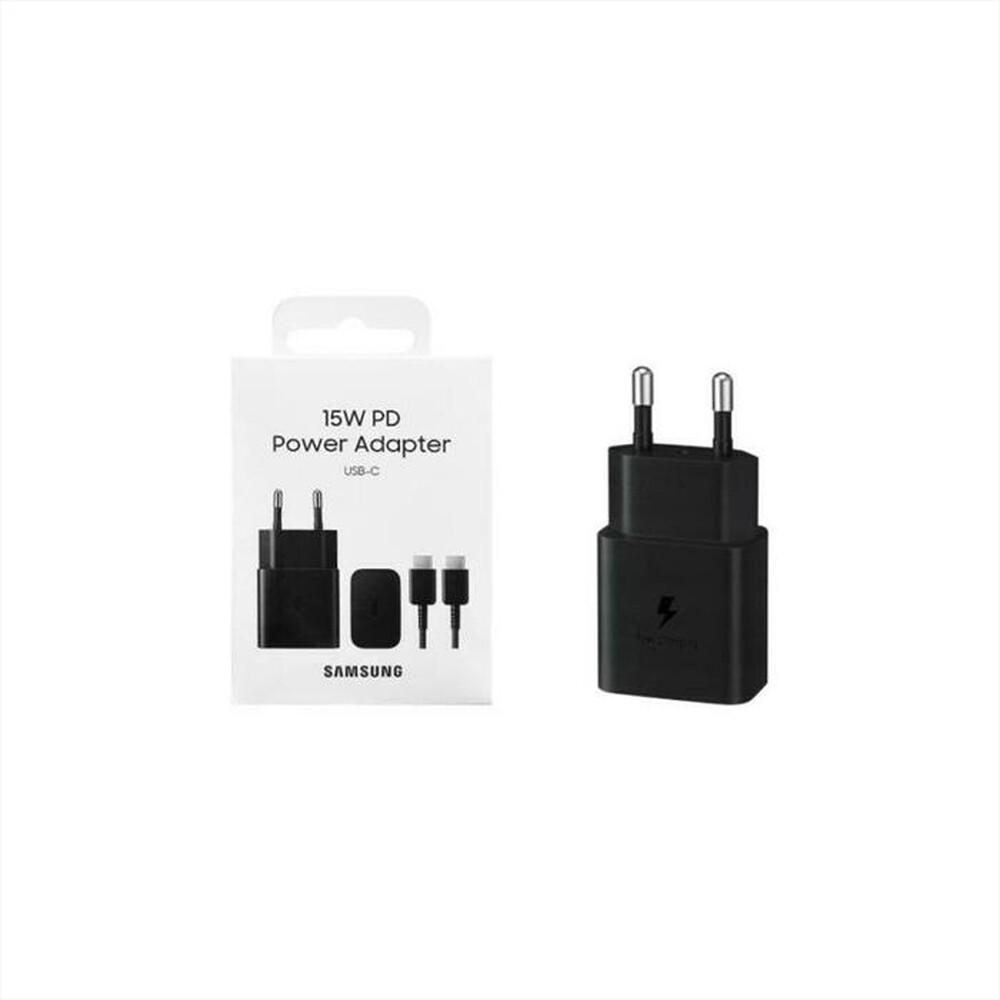 CARICABATTERIA DA RETE SAMSUNG SUPER FAST CHARGING 15W USB-C EP-T1510XBEGEU + CAVO TYPE-C BLACK