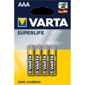 BATTERIA MINISTILO AAA ZINCO CARBONE 4PZ VARTA R03