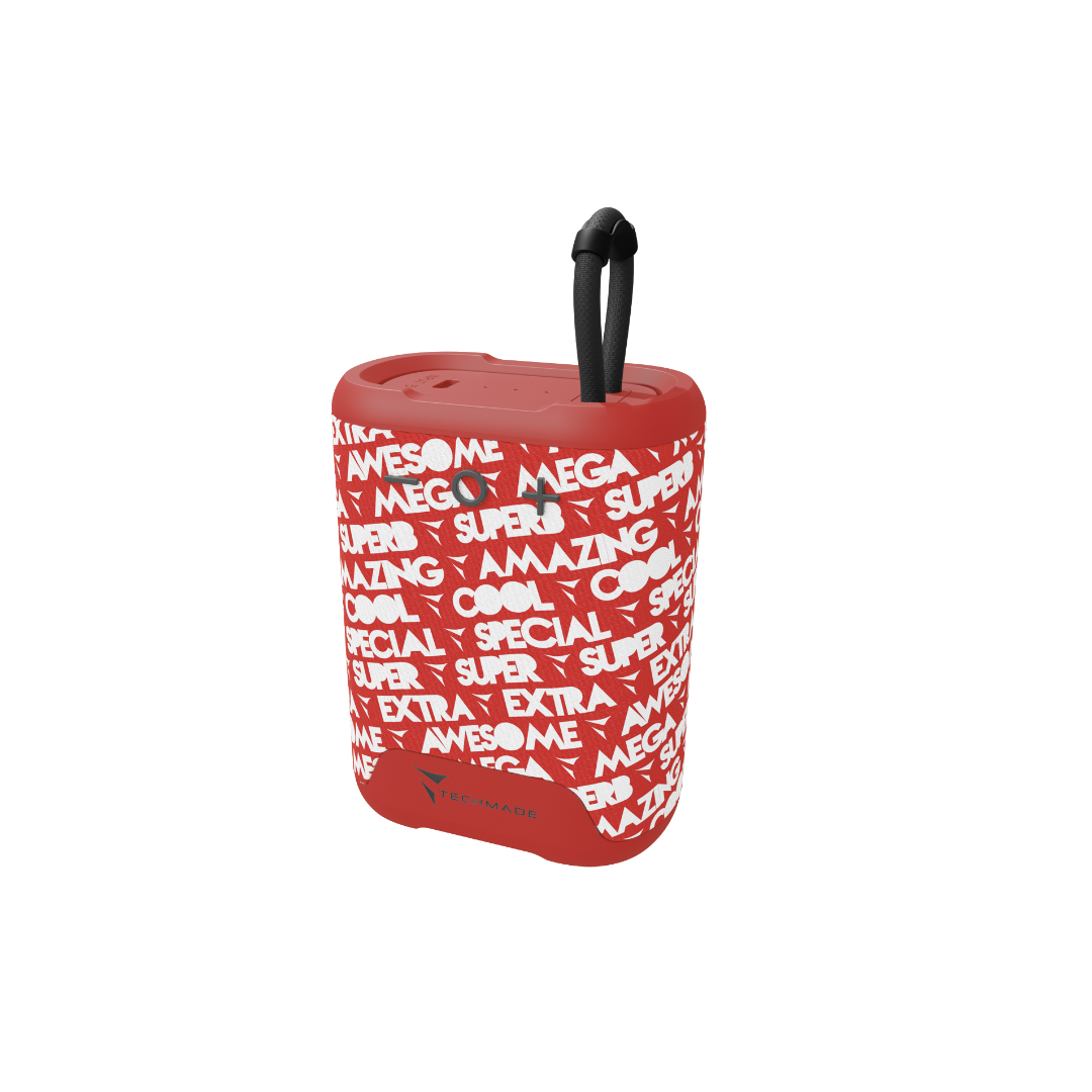 Casse Portatili Techmade My Speaker Senza Filo Con Pattern Rossa Tm-M350-Red