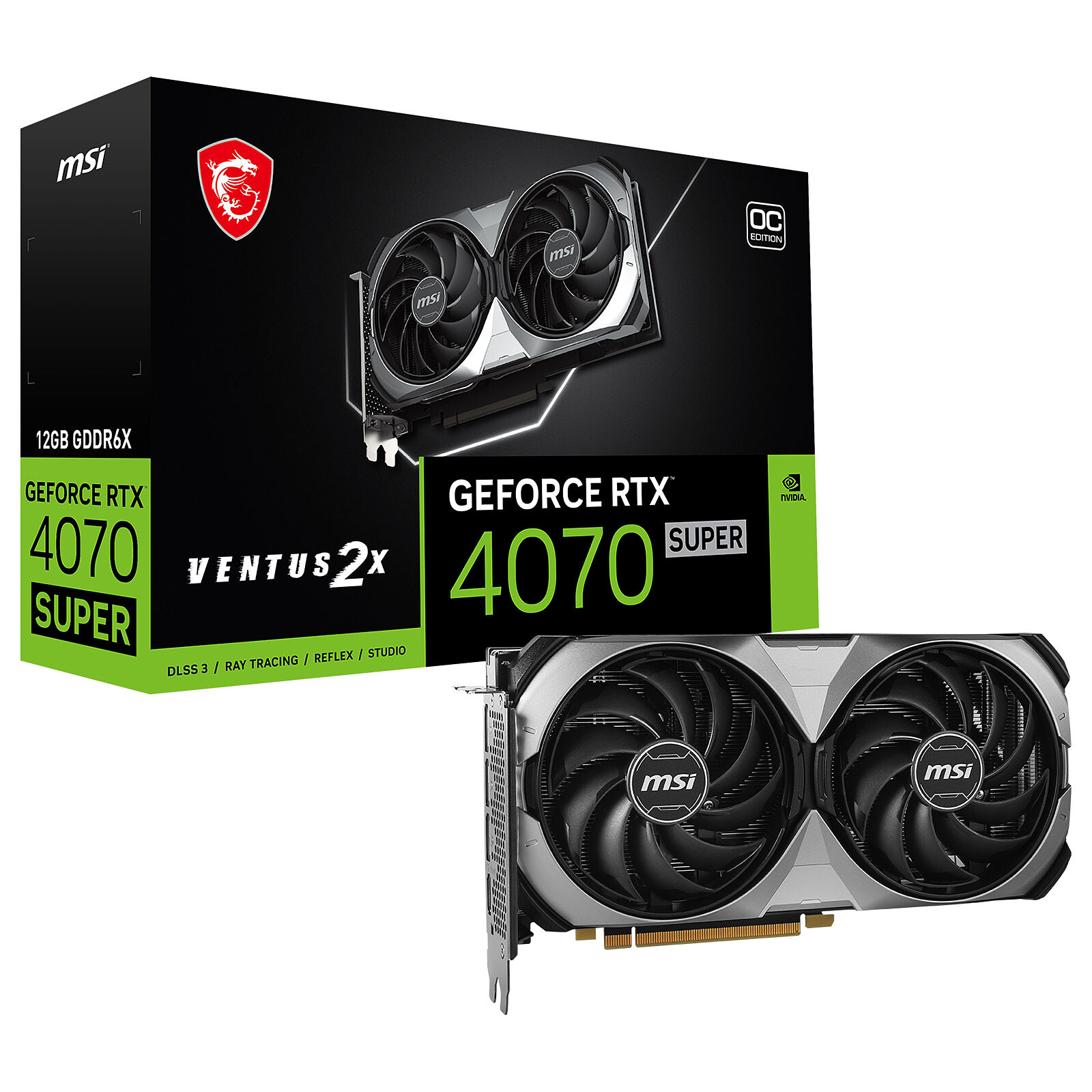 Vga Pci-E Msi Geforce 12gb Rtx 4070 Super Ventus 2x Oc