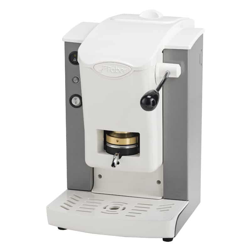 MACCHINA DA CAFFE' FABER SLOT PLAST BASIC TELAIO GRIGIO PLASTICHE BIANCO PRESSACIALDA IN OTTONE SPGRIBBASOTT
