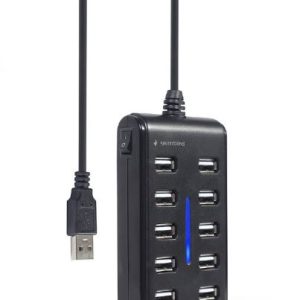 HUB USB 2.0 10 PORTE TECHMADE UHB-U2P10P-01 BLACK