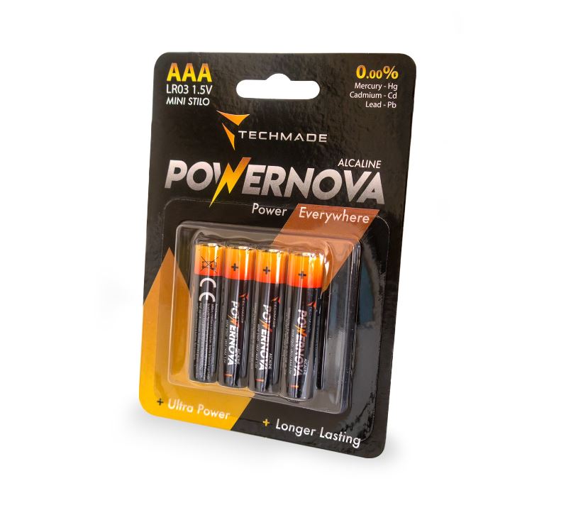 BATTERIA MINISTILO AAA ALCALINA 4PZ TECHMADE TM-LR03