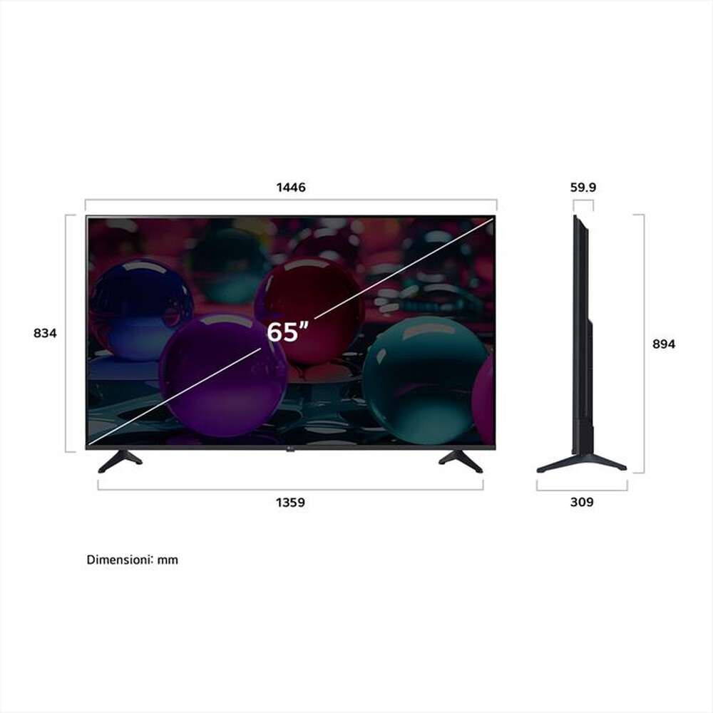 TV LED 65" LG 4K 65UA73003LA SMART TV EUROPA BLACK